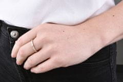 Troli Designový pozlacený prsten z oceli s čirými zirkony Rose Gold (Obvod 60 mm)