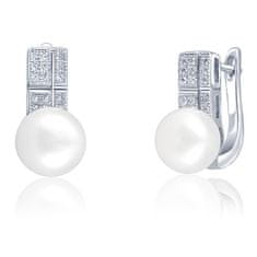 JwL Luxury Pearls Nádherné náušnice s pravou perlou a zirkony JL0644