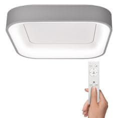 Solight Solight LED stropní světlo čtvercové Treviso, 48W, 2880lm, stmívatelné, dálkové ovládání, šedá WO769-G