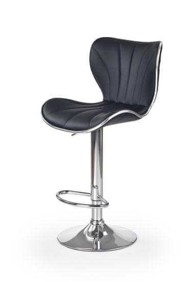 Halmar Barová židle H-69 - černá / chrom
