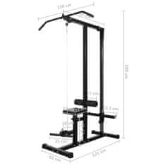 Greatstore Posilovací věž se sadou činek barbell a dumbbell 60,5 kg