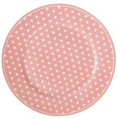 Isabelle Rose Dezertní talíř růžový s puntíky 20 cm
