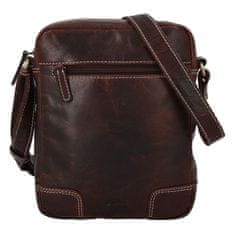 Diviley Pánská kožená crossbody taška Diviley wild cowboy, tmavě hnědá