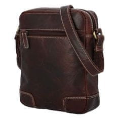 Diviley Pánská kožená crossbody taška Diviley wild cowboy, tmavě hnědá