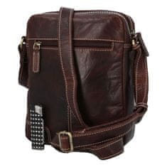 Diviley Pánská kožená crossbody taška Diviley wild cowboy, tmavě hnědá