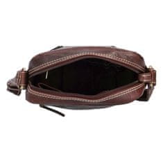 Diviley Pánská kožená crossbody taška Diviley wild cowboy, tmavě hnědá