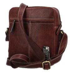 Diviley Pánská crossbody kožená taška Diviley country, hnědá