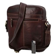 Diviley Pánská kožená crossbody taška Diviley John, tmavě hnědá 2