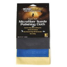 MusicNomad MN203 3 Super Soft Edgeless Microfiber Suede Polishing Cloth Pak - set tří kusů utěrek z mikrovlákna