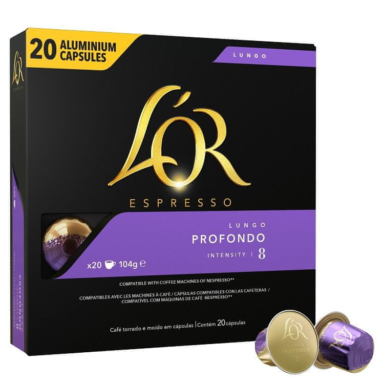 L'Or Espresso Lungo Profondo 20 hliníkových kapslí kompatibilních s kávovary Nespresso®*