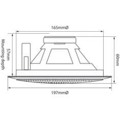 Adastra 100V podhledový 5.25" reproduktor, 6W, kovový bílý