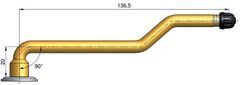 SCHRADER Dušový ventil typ Michelin – 3x zahnutý, A 20mm, B 136,5mm, úhel 90°