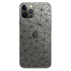 iSaprio Silikonové pouzdro - Abstract Triangles 03 - black pro Apple iPhone 12 Pro Max