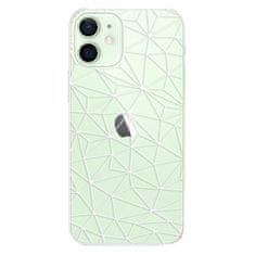 iSaprio Silikonové pouzdro - Abstract Triangles 03 - white pro Apple iPhone 12