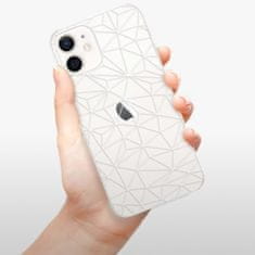 iSaprio Silikonové pouzdro - Abstract Triangles 03 - white pro Apple iPhone 12