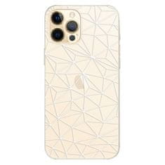 iSaprio Silikonové pouzdro - Abstract Triangles 03 - white pro Apple iPhone 12 Pro Max