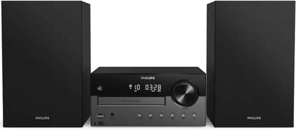 stylový mikrosystém philips tam4505 60w výkon Bluetooth aux in usb přehrávání usb nabíjení dab fm tuner cd mechanika mp3cd design hifi systémů bassreflexové reproduktory