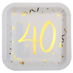 Santex Papírové talíře 40 narozeniny zlaté 23cm 10ks