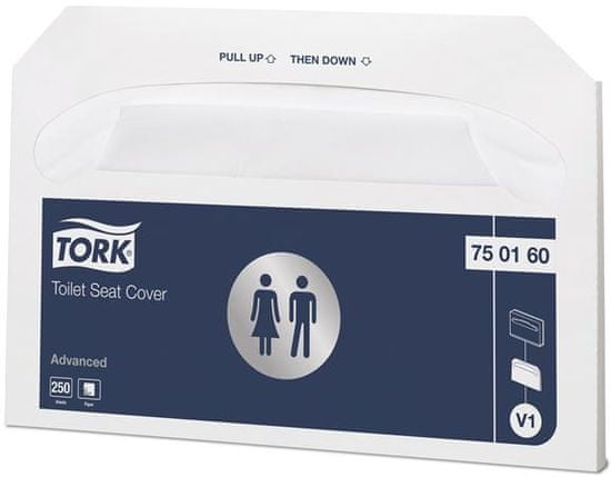 Tork 750160 Papírové sedátko na WC, bílá