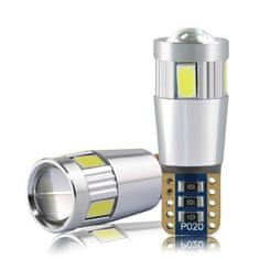 SEFIS LED žárovka 242 W5W T10 12V 6SMD 5630 bílá