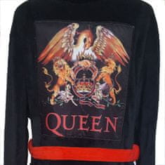 CurePink Pánský župan Queen: Classic Crest (S/M) černý fleece