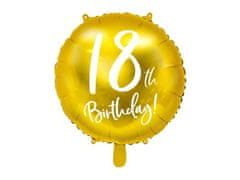 Balónek foliový 18. narozeniny zlatý - 45cm