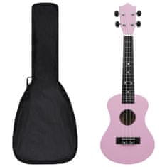 shumee Set soprano ukulele s obalem pro děti růžové 23"