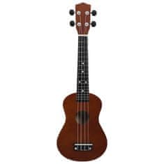 Greatstore Set soprano ukulele s obalem pro děti tmavé dřevo 23"