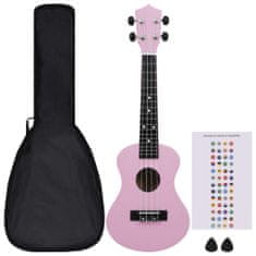 shumee Set soprano ukulele s obalem pro děti růžové 23"