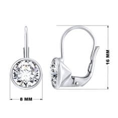 Silvego Elegantní stříbrné náušnice s čirými Swarovski Zircony SILVEGOB70607S