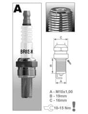 Brisk zapalovací svíčka AR08GS řada Turbo Racing, BRISK - Česká Republika 1515