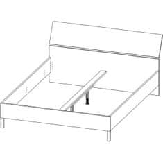 nabbi Manželská postel s roštem Bova 160 - pískový dub/woodcon