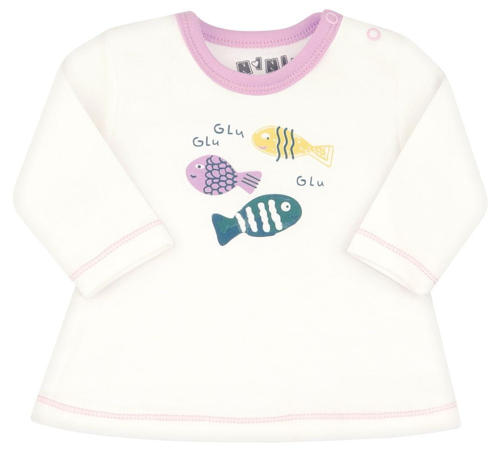 Nini dívčí tričko z organické bavlny ABN-2507 68 smetanová
