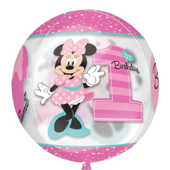 Amscan Fóliový balónek orbz Minnie 1.narozeniny 40cm