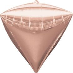 Amscan Fóliový balónek diamant růžovo-zlatý 40cm