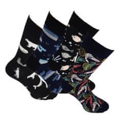 Pánské i dámské bavlněné barevné veselé CRAZY SOCKS ponožky OX9100320 OCEAN 4-pack, 35-38