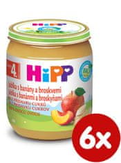 HiPP BIO Jablka s banány a broskvemi - 6 x 125g