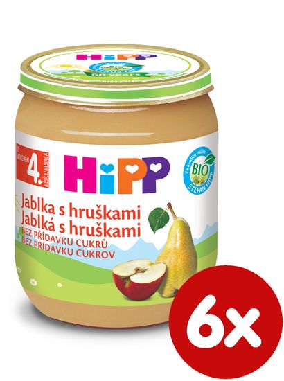 HiPP BIO Jablka s hruškami - 6x125g