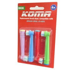 KOMA NK06 - Certifikované náhradní hlavice k elektrickým zubním kartáčkům FOR KIDS, 4ks
