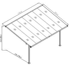 Rojaplast BRUCE F pergola 436×305 cm, šedá