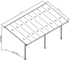 Rojaplast BRUCE H pergola 557×305 cm, šedá