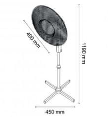 KINGHoff Stojanový ventilátor Stp 40W