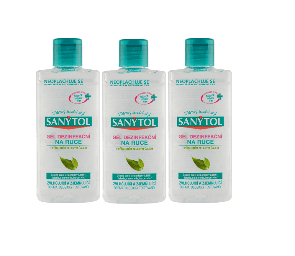 SANYTOL 3 x 75ml dezinfekční gel na ruce