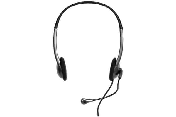 moderna slušalke port port connect headset stereo slušalke z mikrofonom na ročici, primerne za konference in klice, povezljive s kablom dolžine 1,2 m, opremljene s 27 mm pretvorniki, iz PVC in ABS plastike, nastavljiv trak za glavo