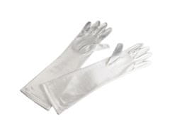Kraftika 1pár (40cm) bílá dlouhé společenské rukavice saténové