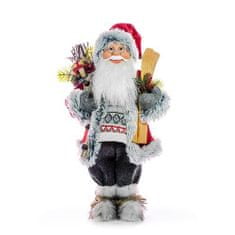MAGIC HOME Santa s lyžemi a dřevem, 60 cm