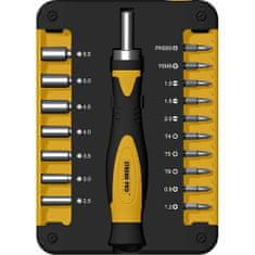 Strend Pro Sada bitů a nástrčných hlavic WT536, 18 kusů, se šroubovákem