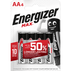 HJ  Baterie AA/LR6 ENERGIZER MAX + PowerSeal 4ks (blistr)