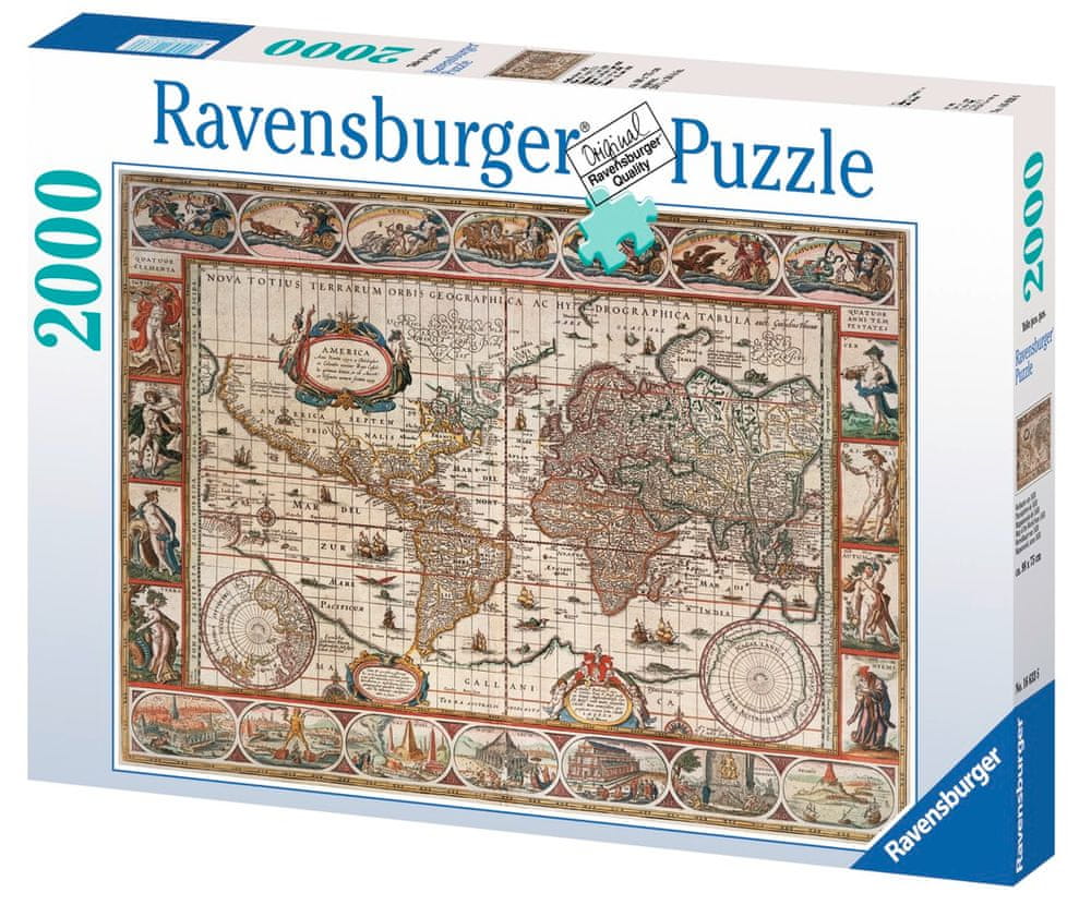 Ravensburger Puzzle 166336 Mapa světa 2000 dílků