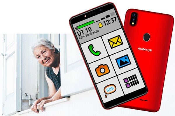 Aligator S5540, velký IPS displej, dostupný levný telefon